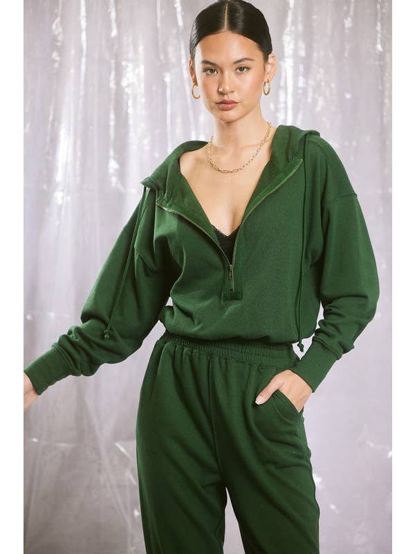 ILLA ILLA - Wholesale Jumpsuit - Women's - Cotton Terry Hoodie Jumpsuit0