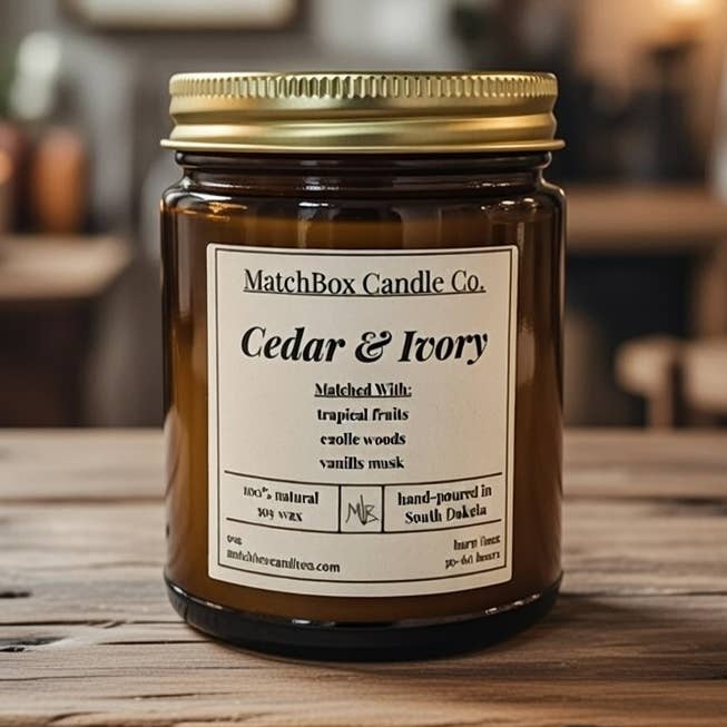 Cedro y marfil para venta al por mayor de MatchBox Candle Co.