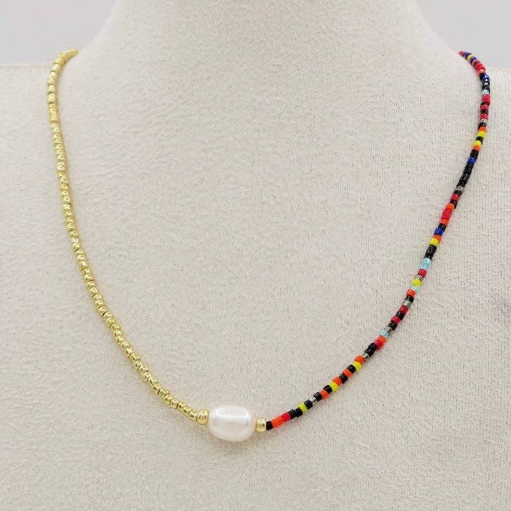 Atisha Spiritual Shop - Wholesale Beaded/Pearl Necklace - THIN ~ Miyuki glass bead necklace ~ adjustable ~ SHAMBALA sliding clasp ~6