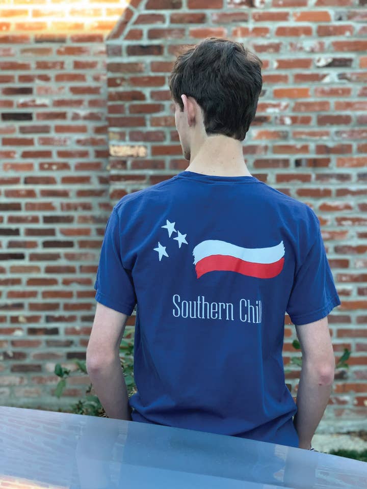 T-shirt à manches courtes à rayures et étoiles pour la vente par Southern Chill