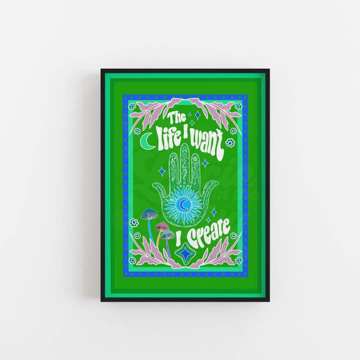 La vie que je veux, je la crée - Affiche artistique pour manifester pour la vente par Lucie In The Sky