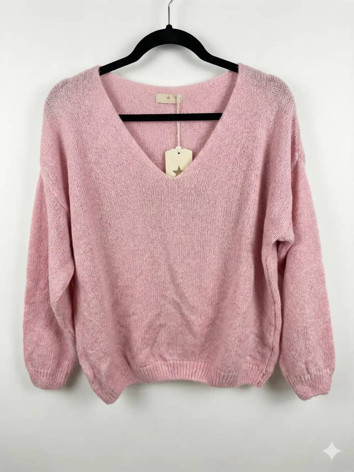 Mimi & Gogo - Vente Pull en maille – femme - Pull uni basique @20127_uni42