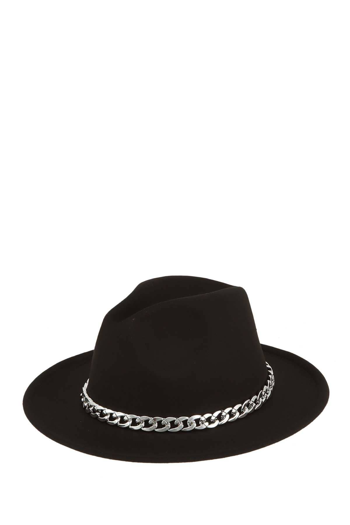 anbfashion - Wholesale Fedora - Women's - Cuban Chain Accent Fedora Hat 52023