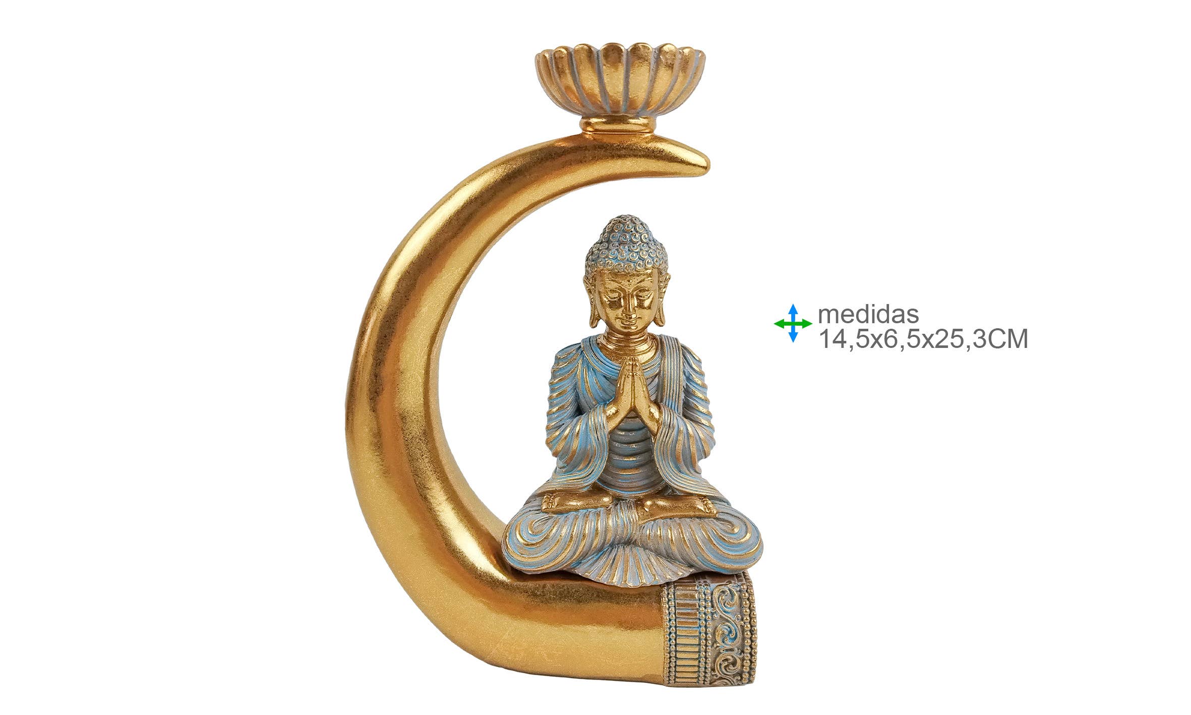 Esoterica Arte - Wholesale Candle Holder - Buddha Candle Holder 14.5 x 6.5 x 25.3 cm0