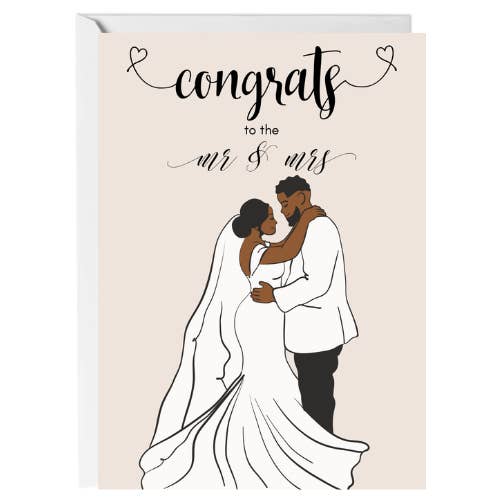 Congratulazioni al biglietto di auguri per matrimonio Mr & Mrs per la vendita all'ingrosso da parte di Paperie by MJ