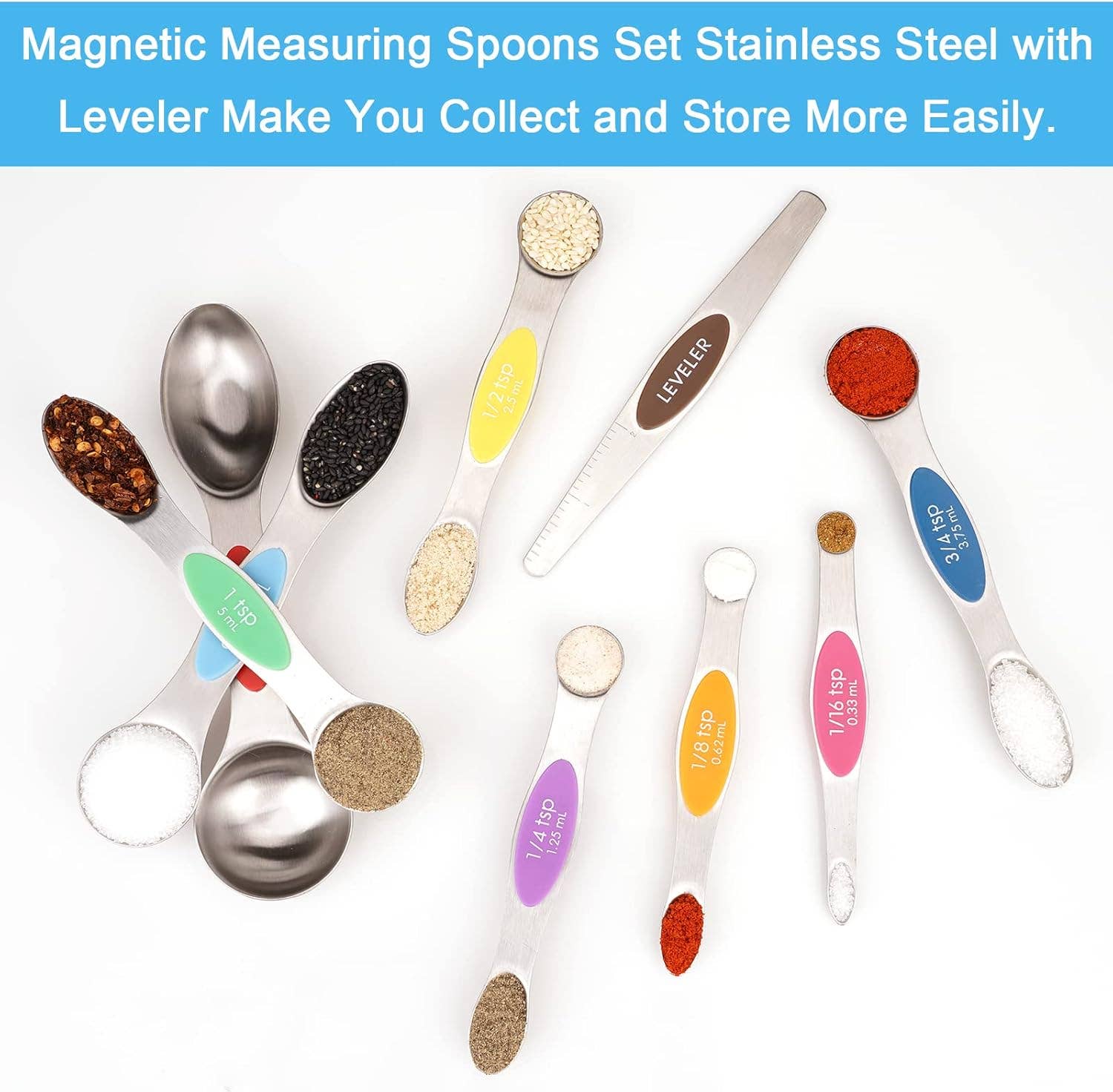Otterware - Wholesale Measuring Spoon - 9-Piece Magnetic Stainless Steel Measuring Spoon Set3