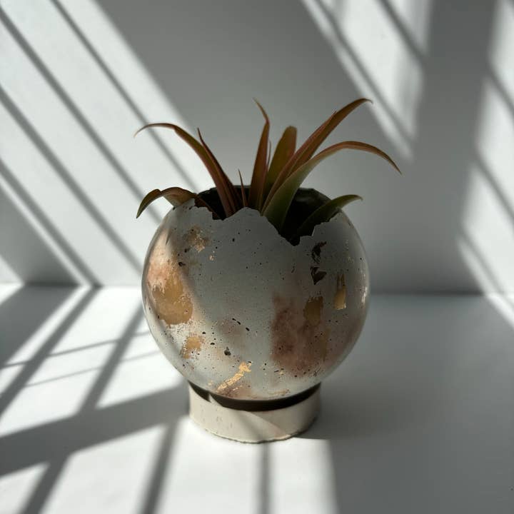 Fancy Concrete - Wholesale Plant Pot - Mini-Moon 3” Pot | Sphere Planter | Ball Concrete Planter