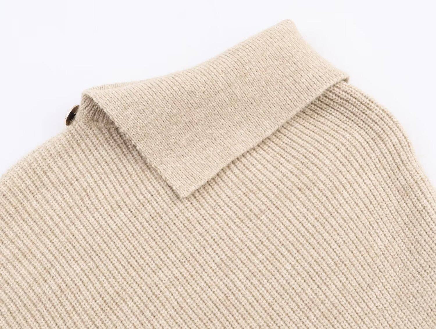 Svelte Seduction - Wholesale Knitted jumper – Women′s - Irregular Asymmetric Turtleneck Long Sleeved Sweater Women Winter Furry Stitching Loose Sweater Top5