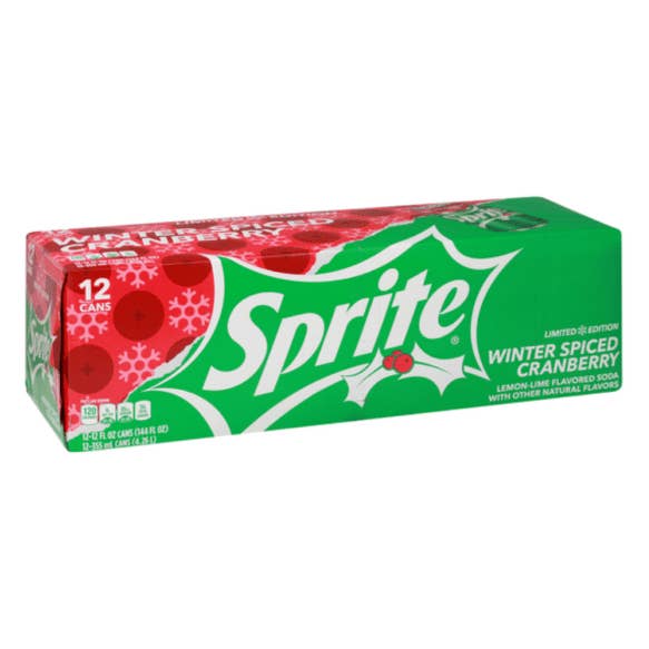 Echo Sales Canada - Wholesale Soda/Carbonated Drink - Sprite Winter Spiced Cranberry - 12oz/355ml can -Case of 12