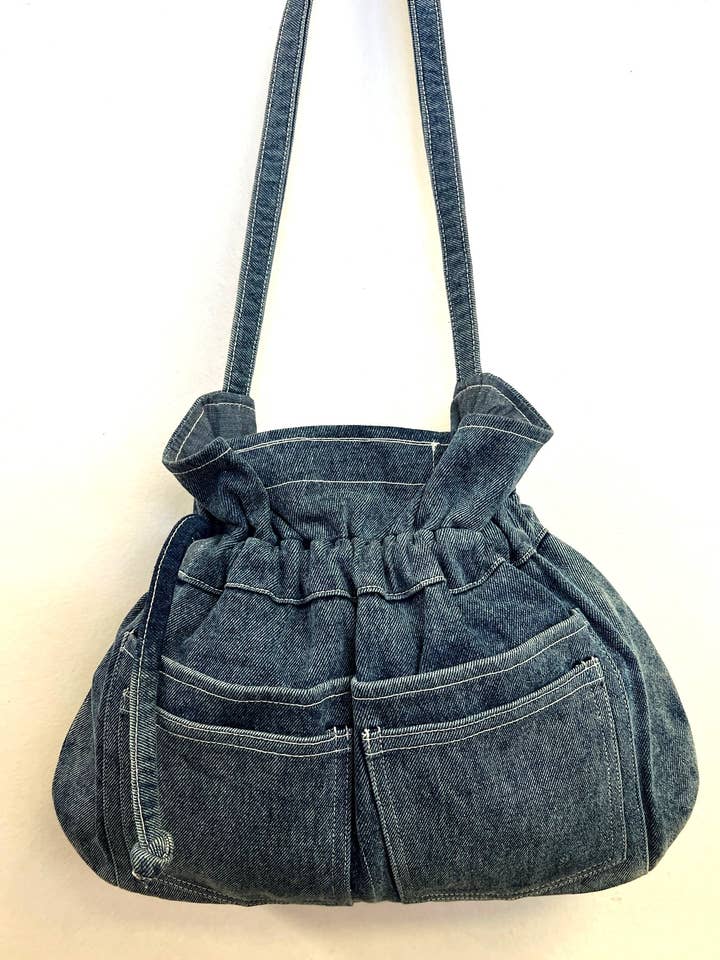 DENIM GENBRUGT BUKSER 4 LOMME TOTE for engroshandel hos Ricki designs