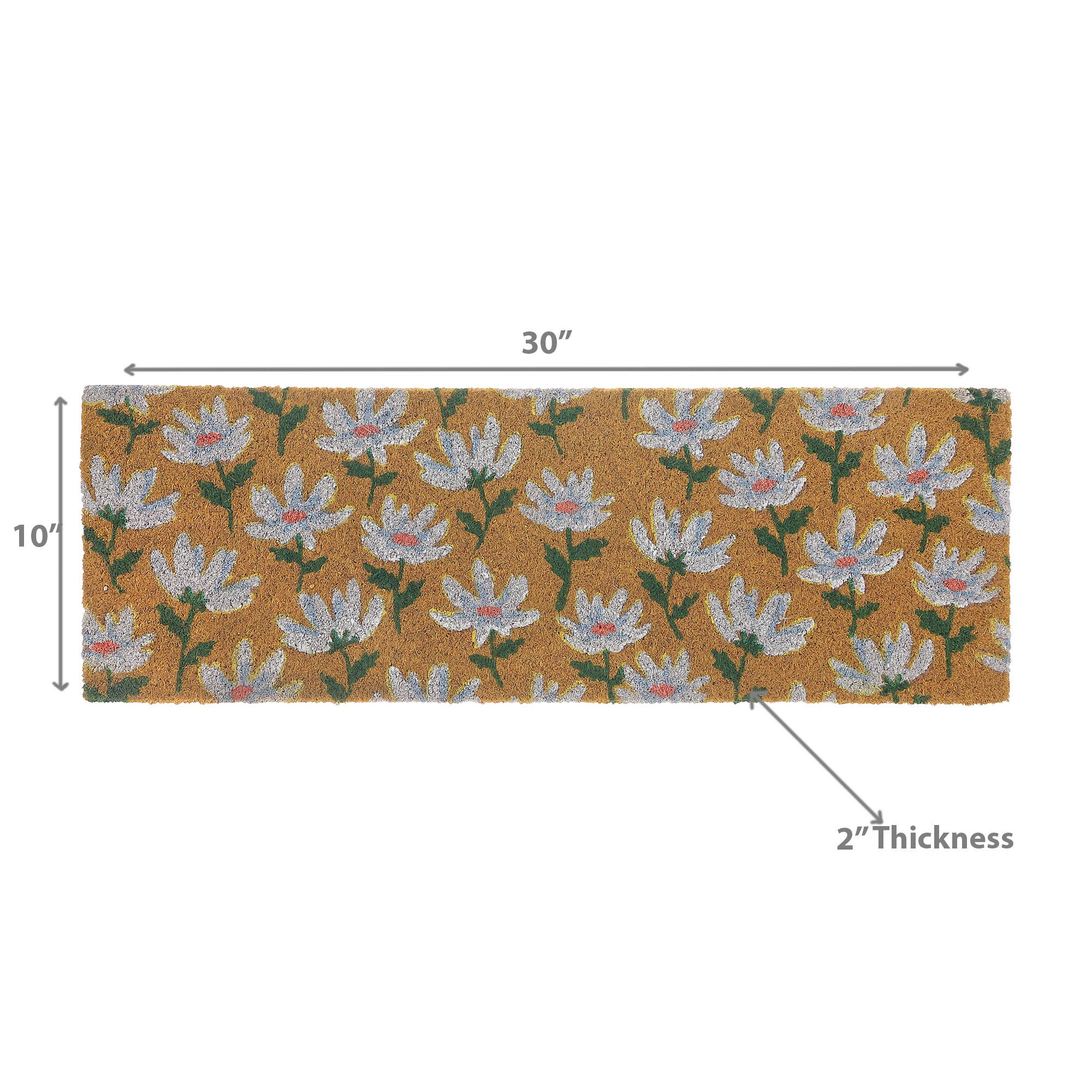 Multi Coir Door Mat Shasta Daisy 10"X30" for wholesale on Faire2