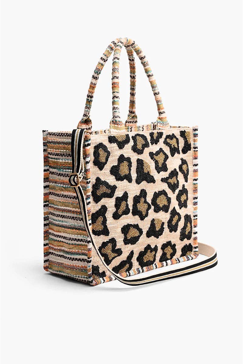 America & Beyond - Venta al por mayor Bolsa de asa- Mujer - Bolso de día Luxe con estampado de leopardo2