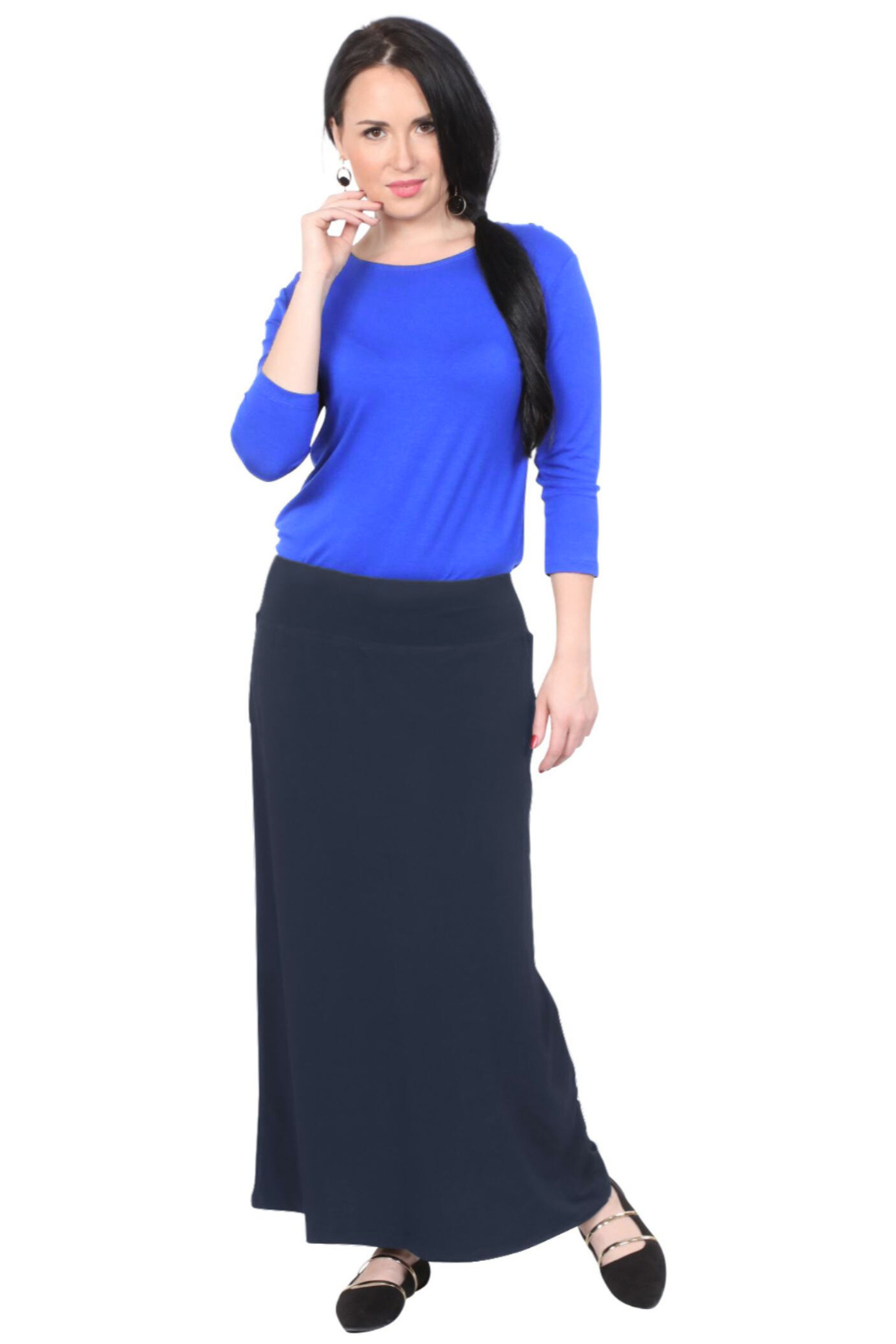 Kosher Casual – wholesale Skirt – Women’s – Classic Maxi Length Modest Stretch Pencil Skirt with Subtle Sheen0