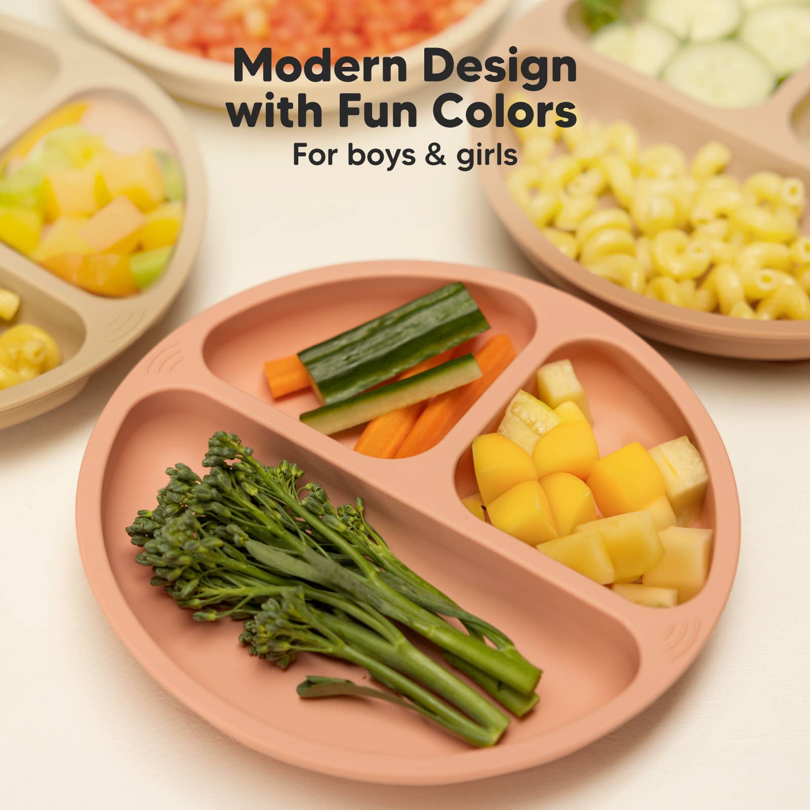 Roseate 3-Pack Prep Suction Plates for Baby, BPA-Free Silicone Plate for wholesale on Faire8