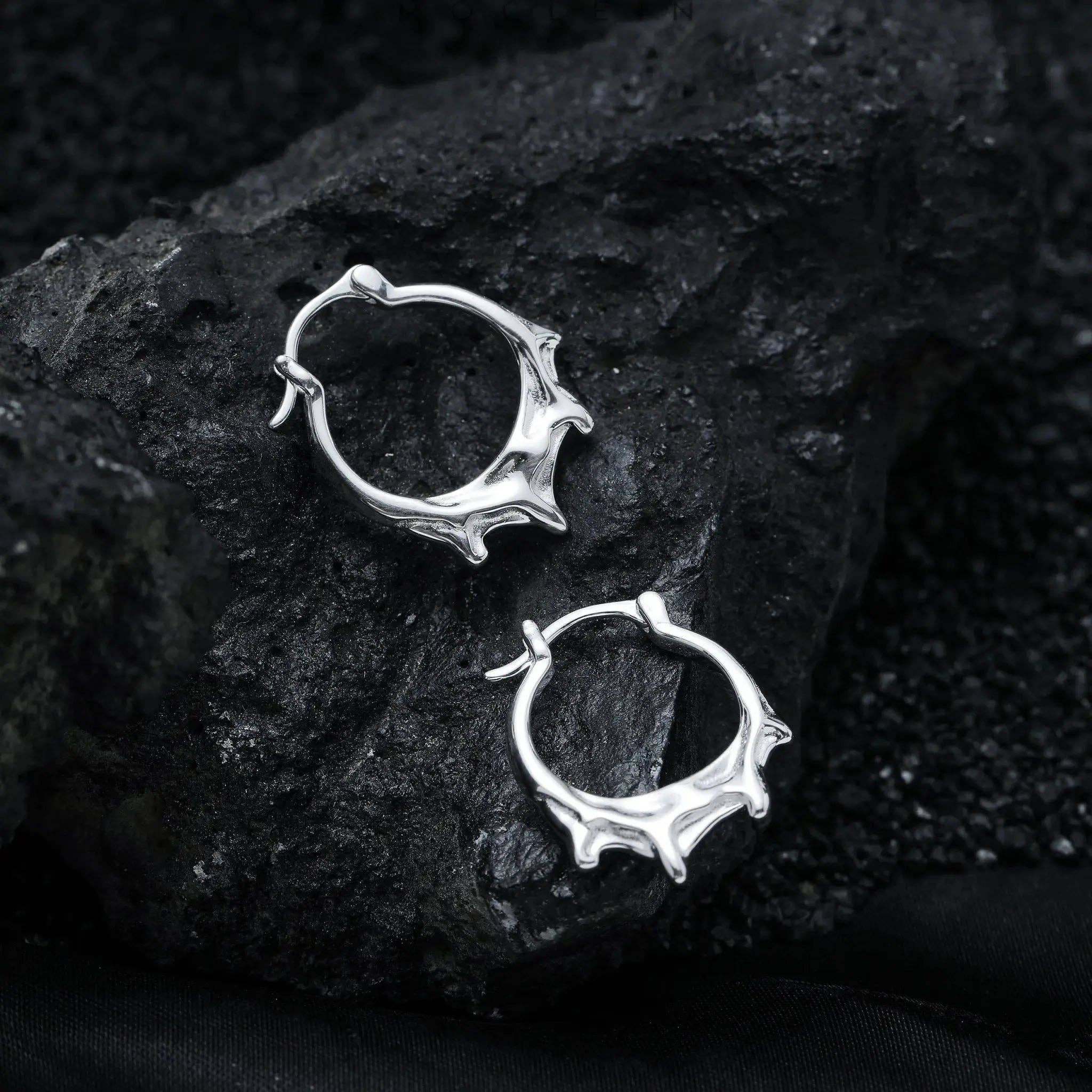 Moclein - Vendita all'ingrosso Orecchini a cerchio - Orecchini a cerchio gocciolanti in argento3