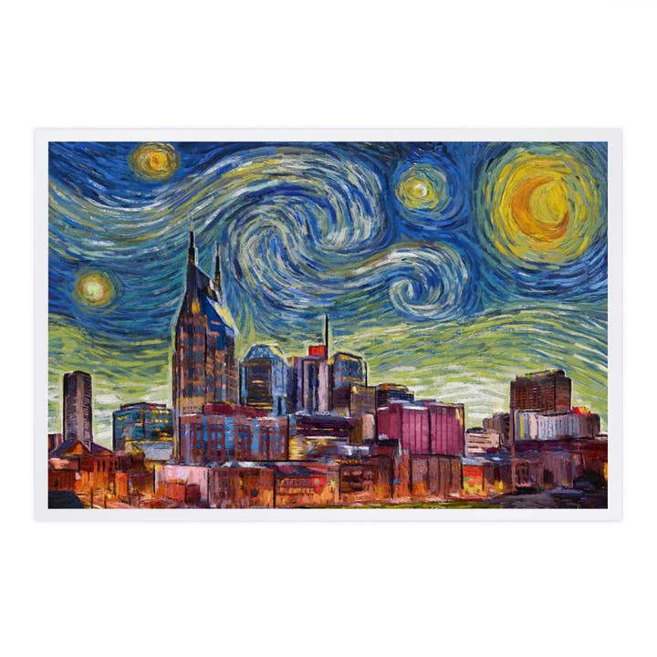 Lantern Press - Wholesale Postcard - PREMIUM POSTCARDS Nashville, Tennessee, Starry Night Series