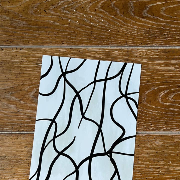 Stampa artistica acrilica astratta in bianco e nero, #8 per la vendita all'ingrosso da parte di Art and Soul