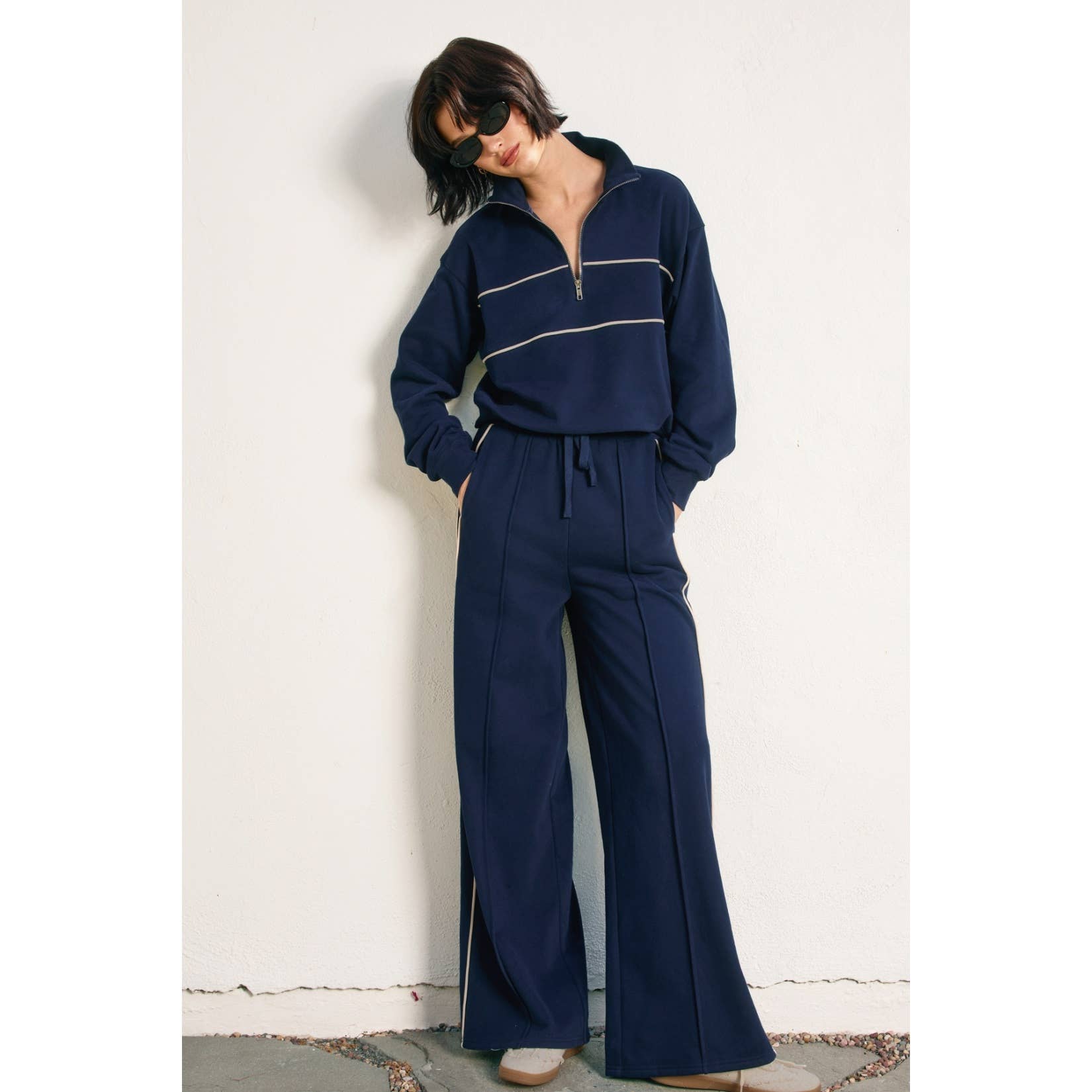 Dress Forum - Wholesale Pants - Women's - Track Stripe Wide Leg Sweatpants (1)3