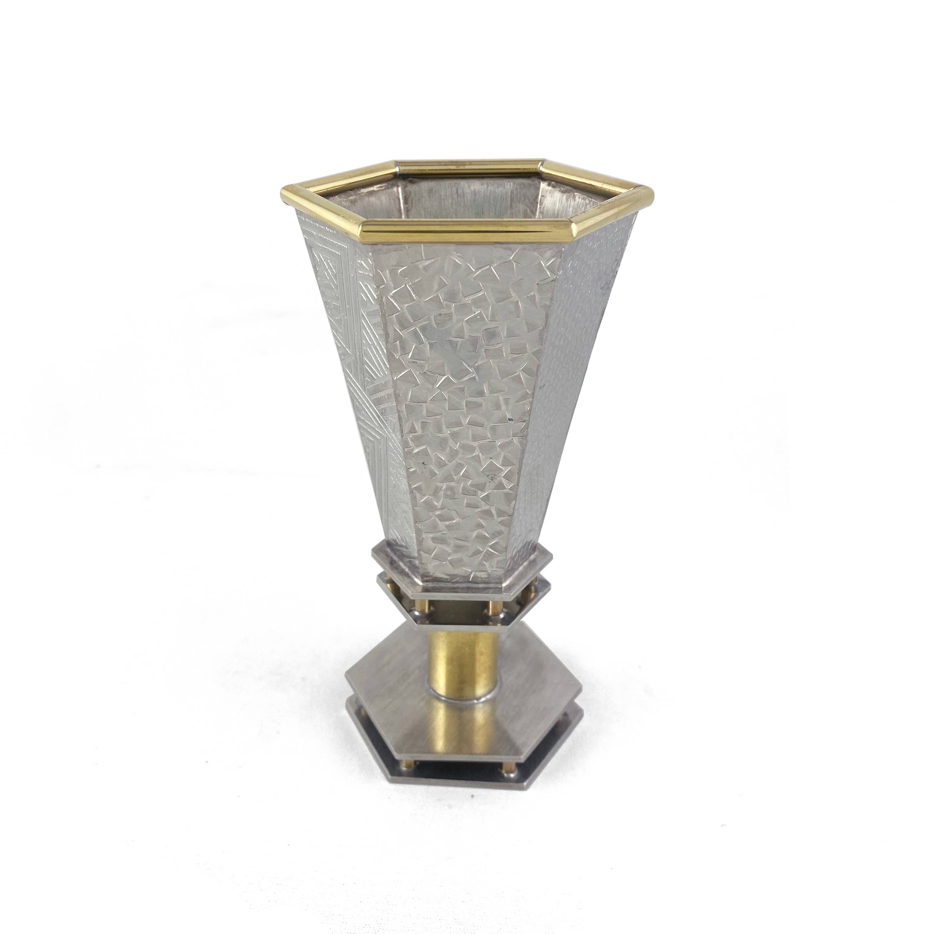 Joy Stember Metal Arts Studio LLC - Wholesale Decorative Tabletop Object - Dinah Collection Hexagonal Kiddush Cup