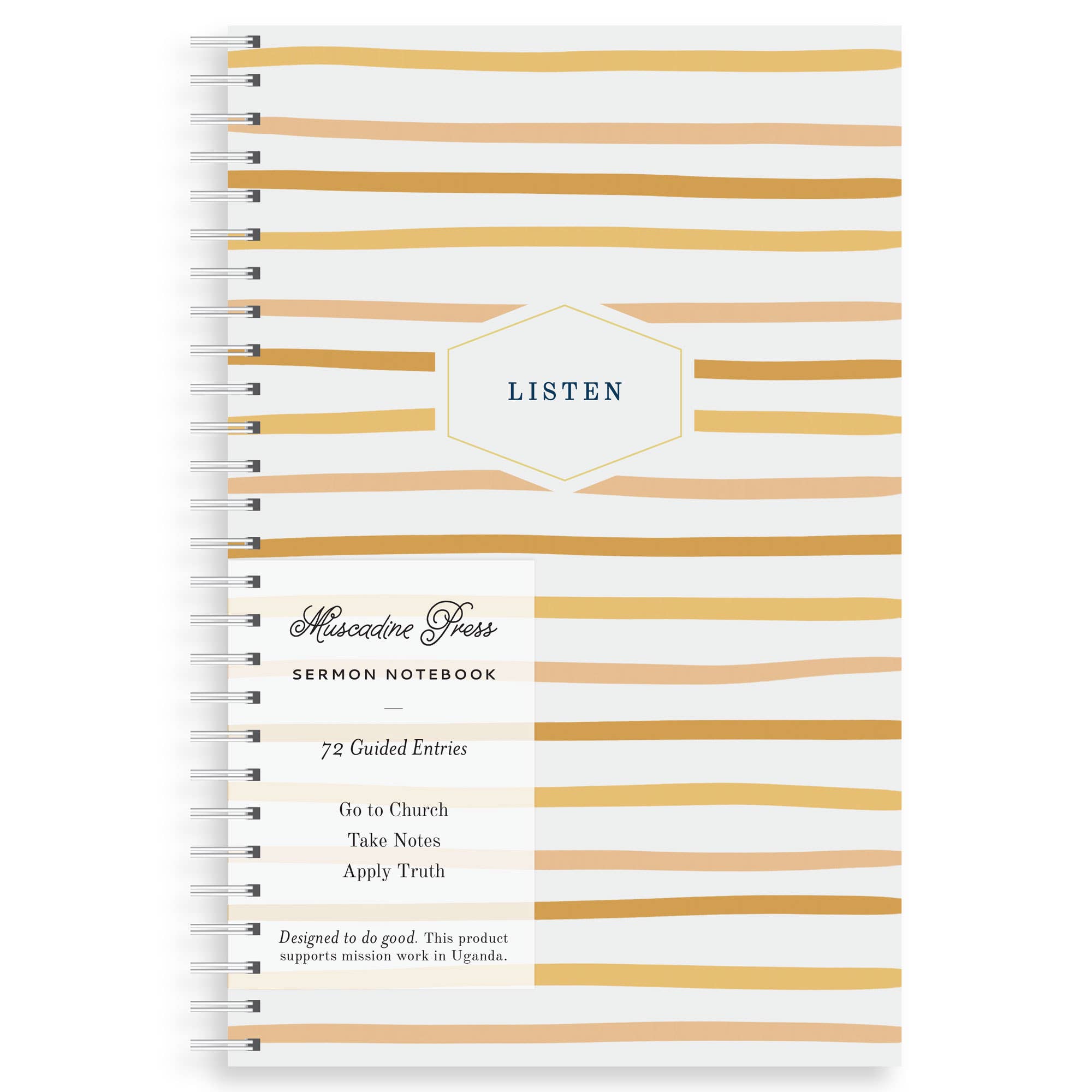 Muscadine Press - Wholesale Notebook - Sermon Notebook, Sunset Stripe1