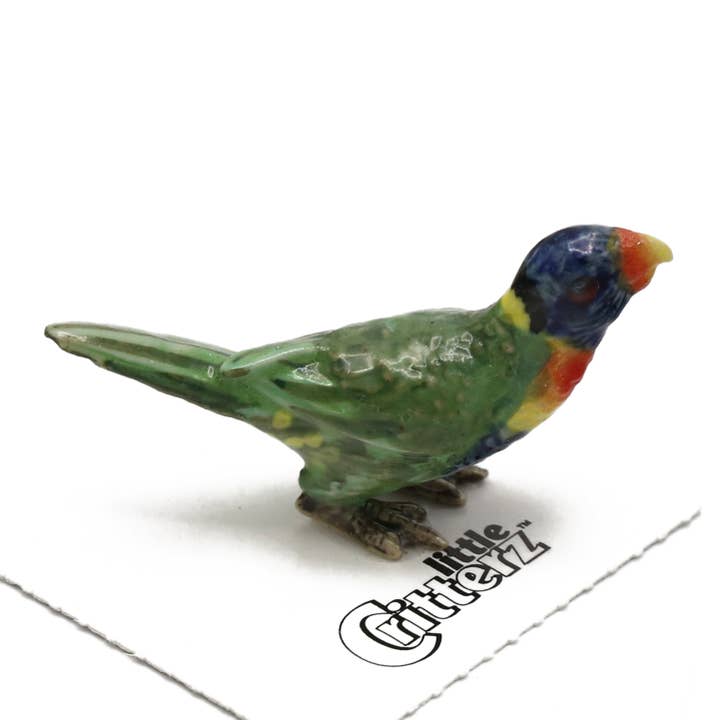 Rainbow Lorikeet Porcelain Miniature for wholesale by Little Critterz