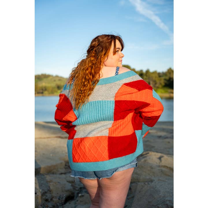 June Patchwork-Strickjacke in Übergröße für den Großhandel von Bag It Up Boutique