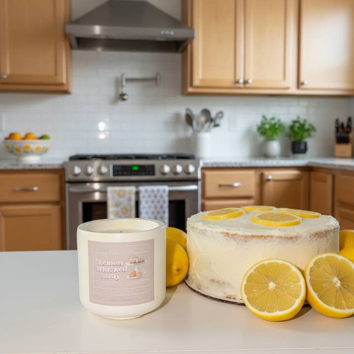 Vela de Soja em Cerâmica de 5,50 Oz Lemon Whisked Away por atacado de Que Cute