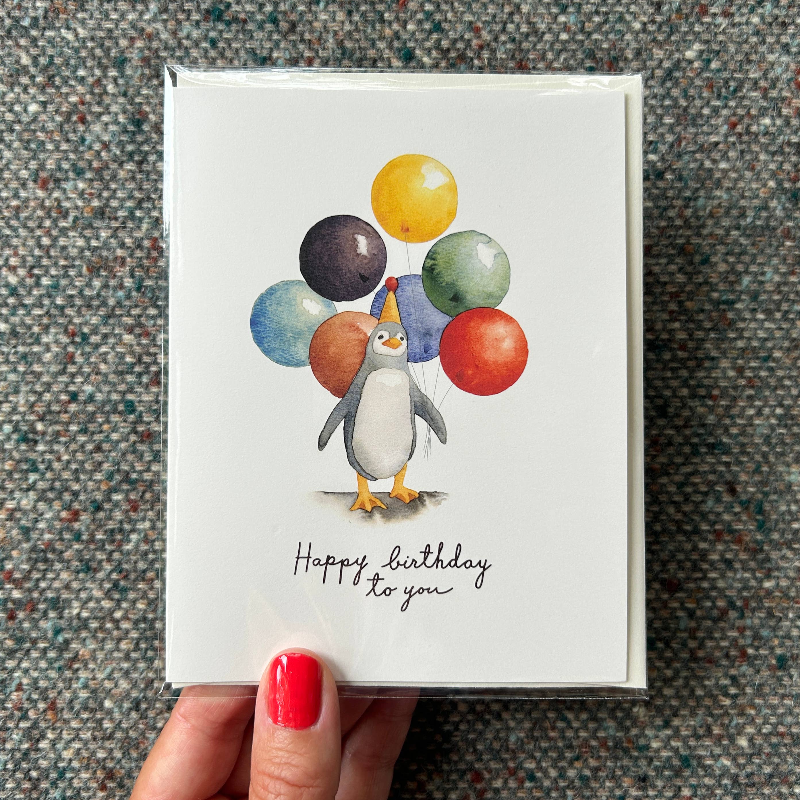 Fresh Fish - Wholesale Birthday Card - John Dory Greeting Card - Penguin with Balloons - Birthday0
