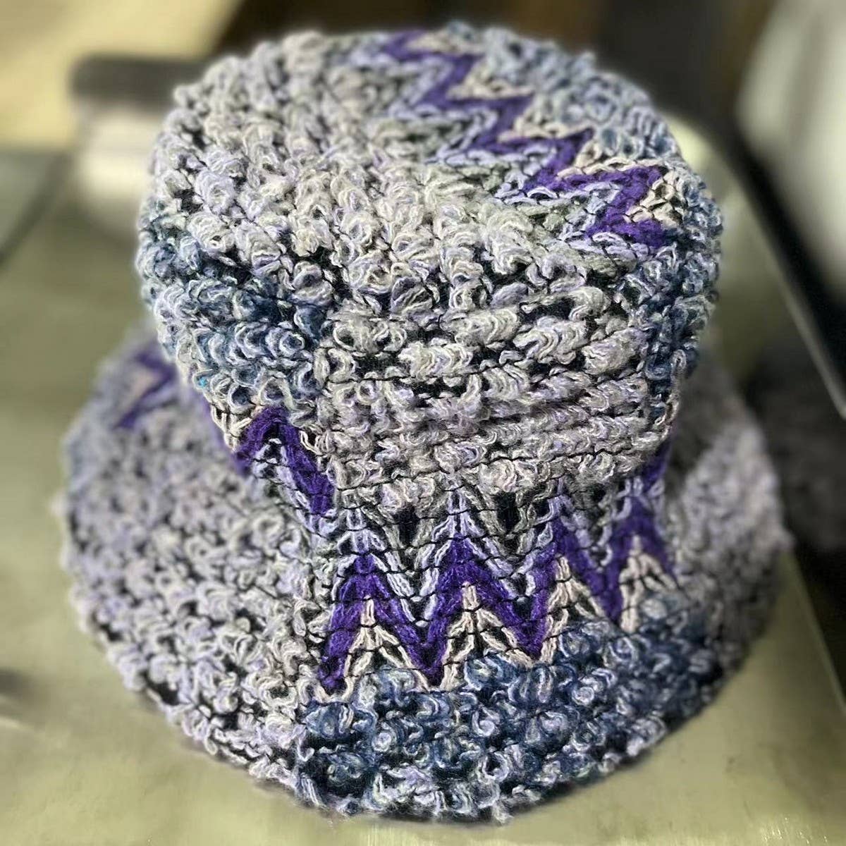 NINEXIS - Wholesale Bucket Hat - Women's - CWAH2213_ETHNIC RETRO COLOR MATCHING KNITTED BUCKET HAT2