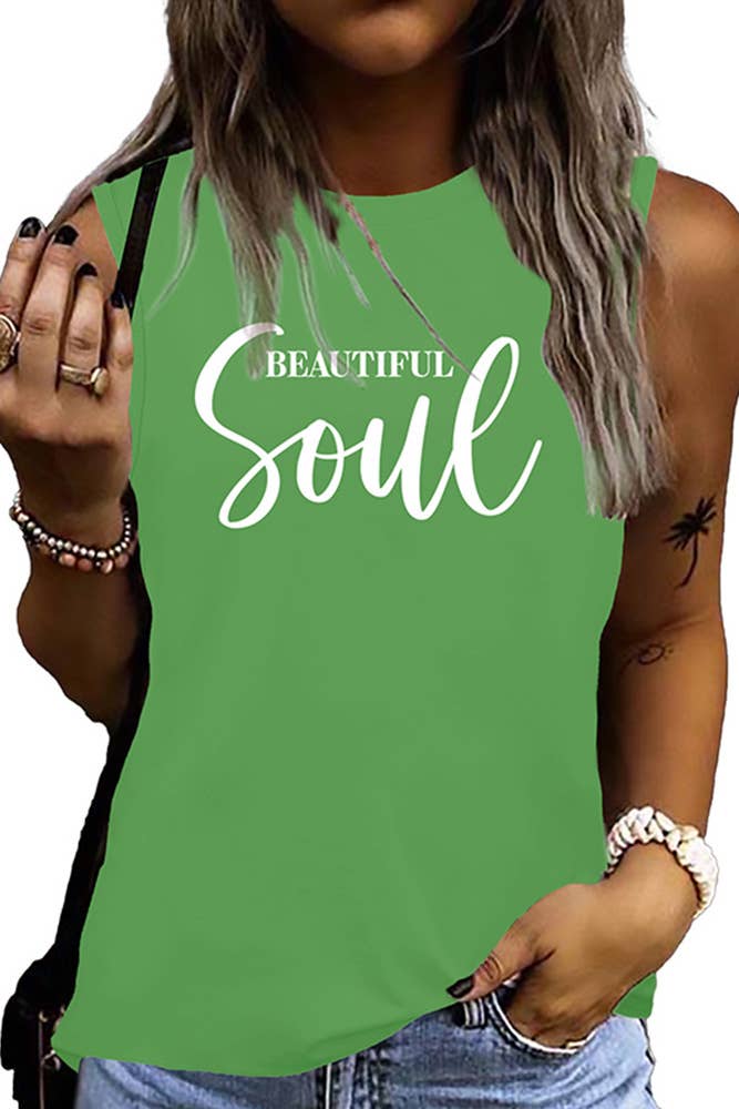 UNISHE - Wholesale Tank Top - Women's - Soul Beautiful Print Tank Top STC125C3196