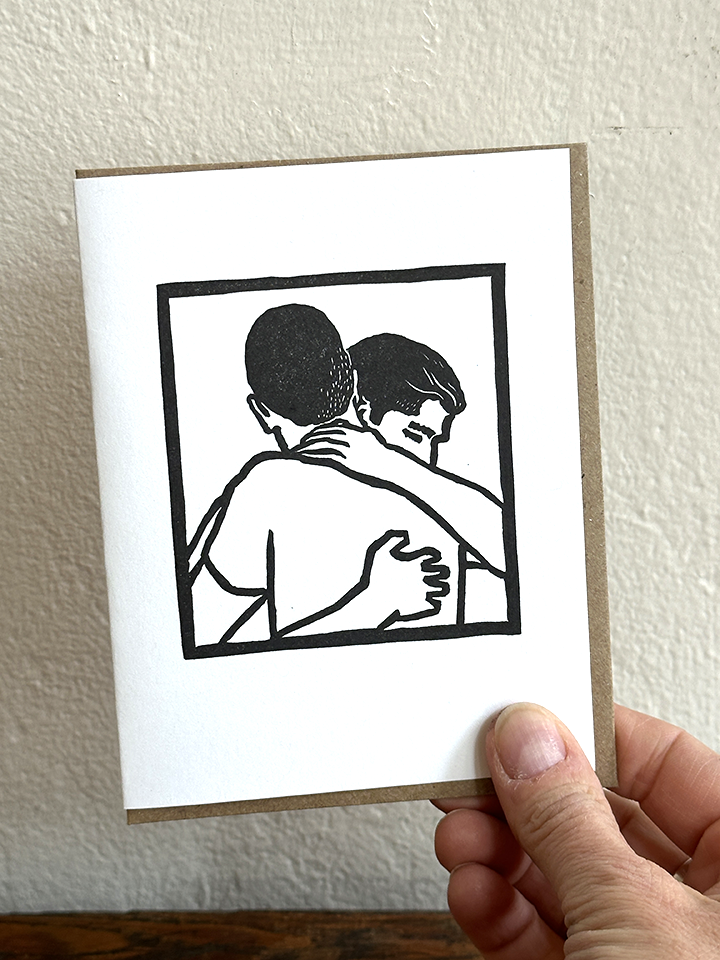 Lynn-oleum - Venta al por mayor Tarjetas de amor - TARJETA TIPOGRÁFICA Man/Man Hug1