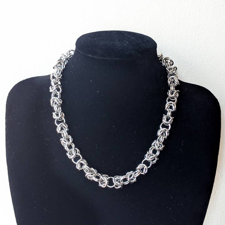Synthetic Youths - Wholesale Choker/Collar - Byzantine Stainless Steel Chainmaille Choker3