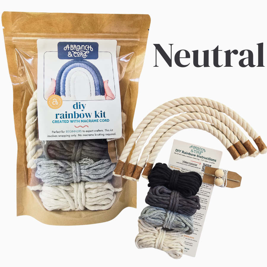A Branch & Cord - Wholesale DIY Craft Kit - DIY Macrame Rainbow Kit – Fun, Giftable Craft for All Ages1