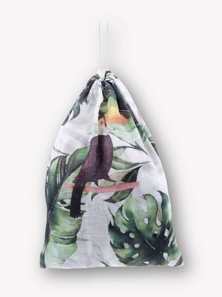 mousseline coton biologique 60x60cm • toucan • lot de 2 pour la vente par hutch&putch