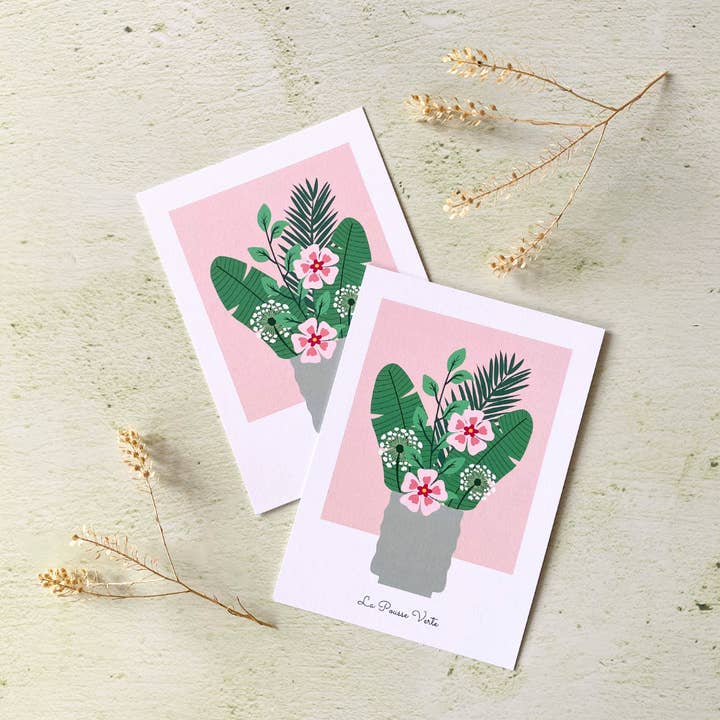 Postcard plant illustration summer 1 for wholesale by La Pousse Verte