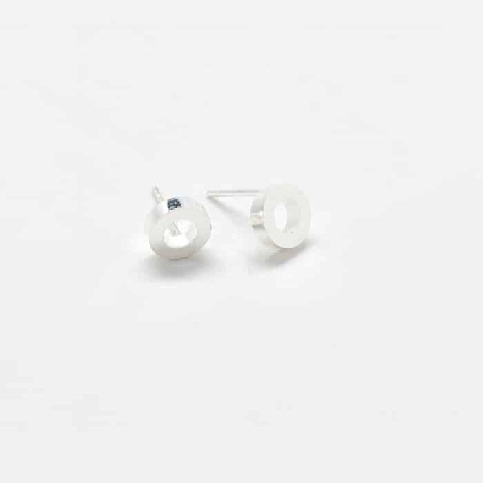 Silver Circle Outline Geometric Stud Earrings - Jewelry for wholesale by Admiral Row Jewelry