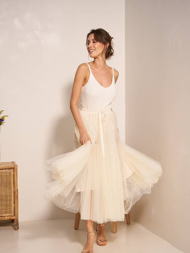 CHOKLATE PARIS - Wholesale Skirt - Women's - Aria tulle plumetis skirt - CK08077-3