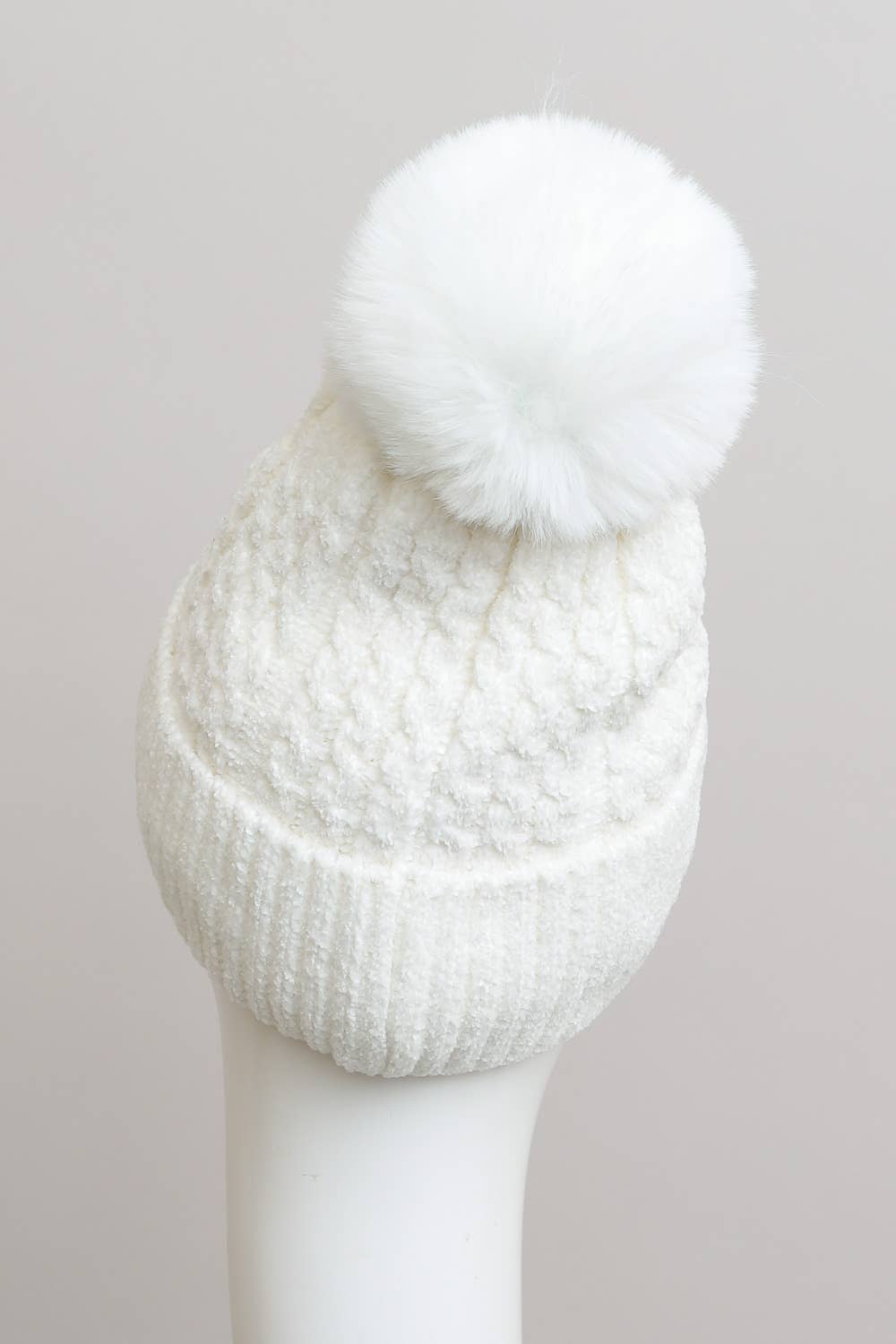 Leto Accessories - Wholesale Beanie - Women's - Velvet Cable Knit Beanie with Pom – Highest Quality Fabric3