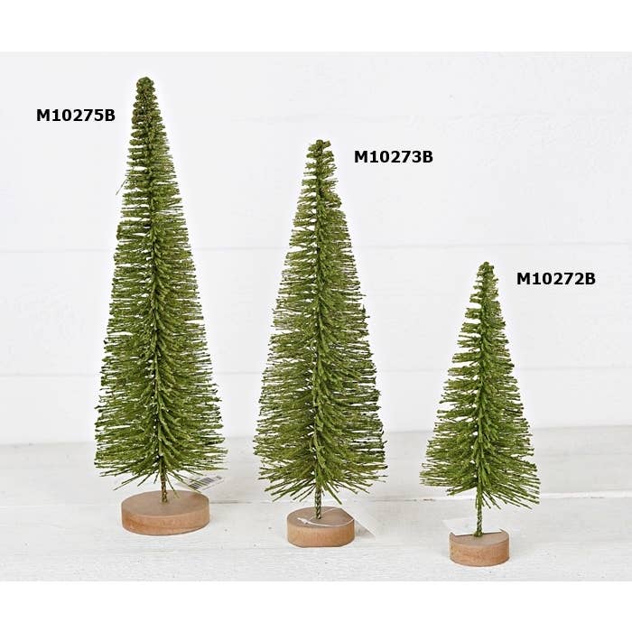 Impressive Enterprises, Inc. - Wholesale Christmas Decoration - M10273B- 14inH Mossy Bottle Brush Pine Tree