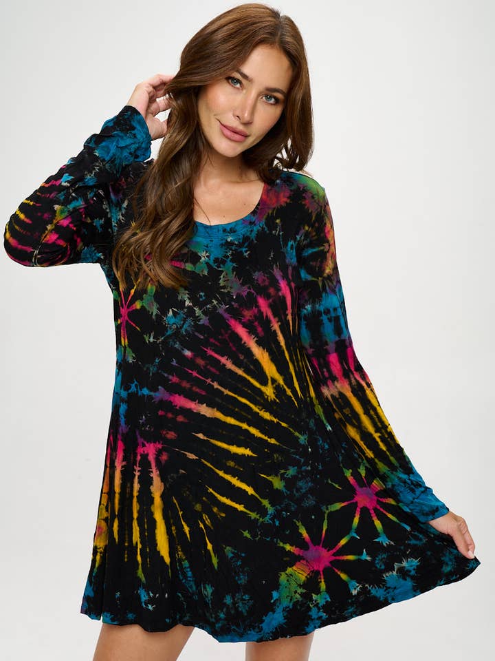 Womens Clothing - Tie-dye Tunic/ Short Dress (SH-433) for wholesale by Kathmandu Imports