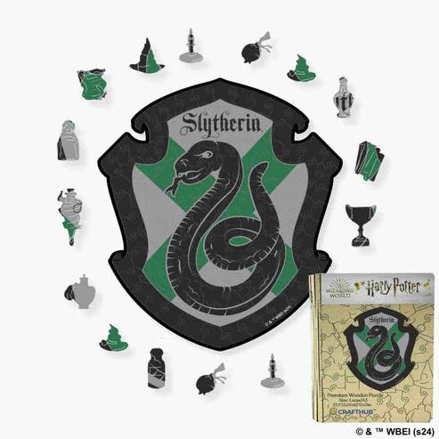 Harry Potter Slytherin Crest - Wooden Jigsaw Puzzle for wholesale by Crafthub