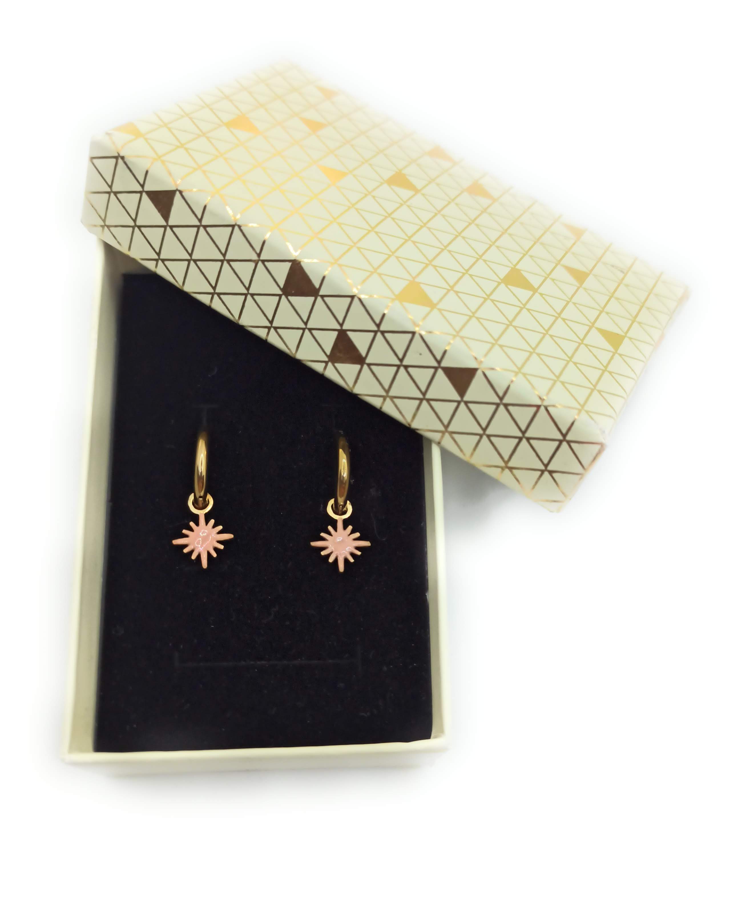 BRANDELIA - Wholesale Dangle Earrings - Pendant Earrings · Nude Star Gold Hoop6