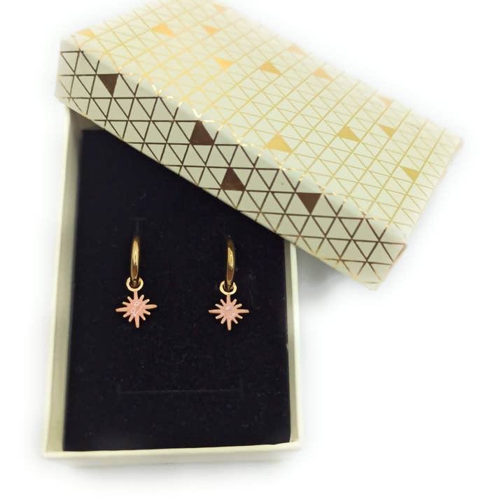 BRANDELIA - Wholesale Dangle Earrings - Pendant Earrings · Nude Star Gold Hoop6