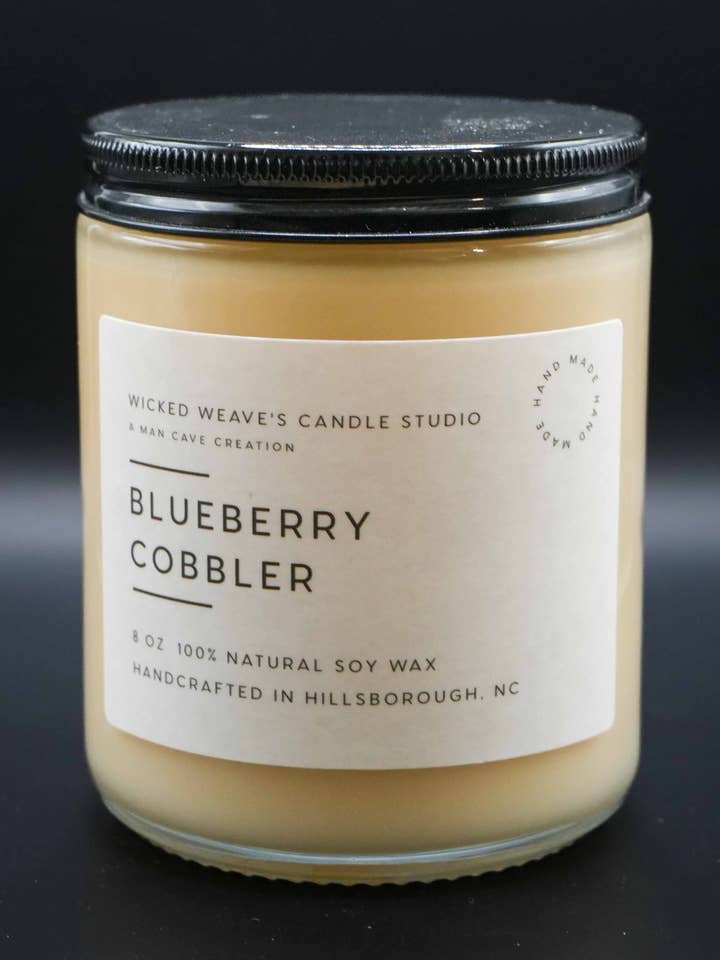 Blueberry Cobbler Soy Wax Candle (4 Size Option) for wholesale by Wicked Weave’s Candle Studio