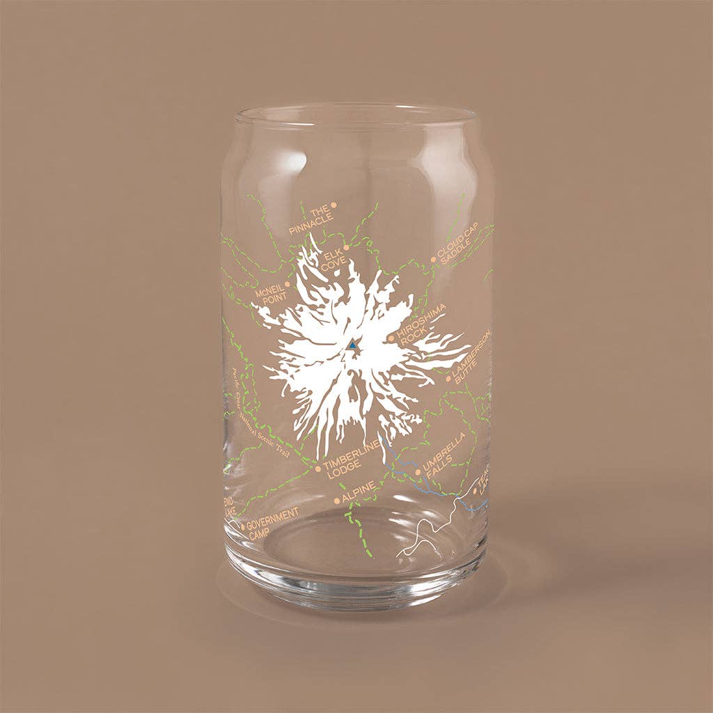 NARBO - Wholesale Drinking Glass/Cup - THE CAN - Mt. Hood Explorer Map, 16oz2