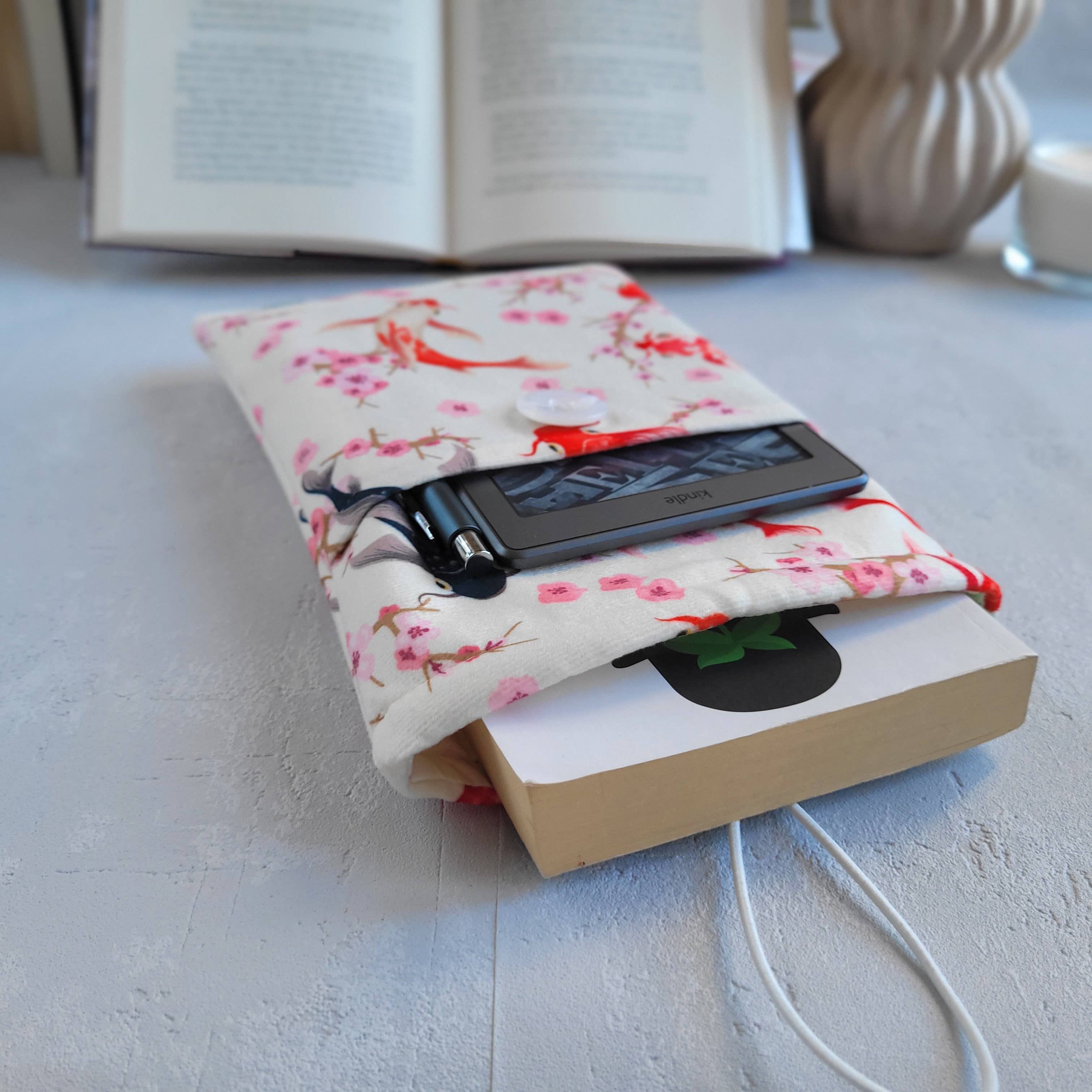 Anegami Bookish Boutique - Wholesale Book Cover - Koi fish Book Sleeve, Bible fabric cover, Book lover gift5