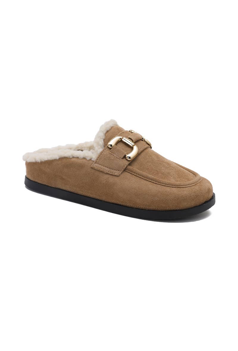 Joia Paris - Vente Chaussons – unisexe - Mules fourrées avec boucle métal H8-976C22
