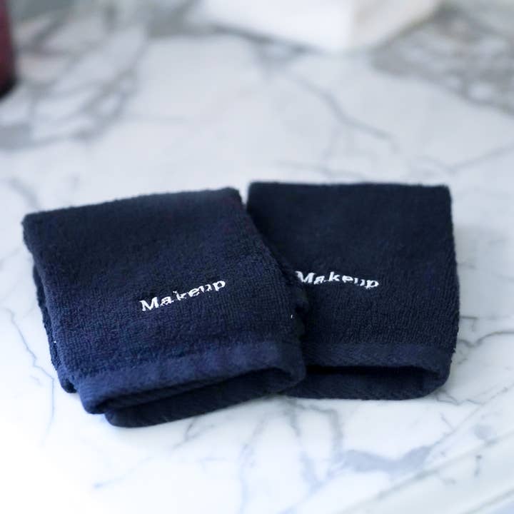 The Pillow Bar - Wholesale Wash Cloth - Black Make Up Washcloths, Set of 2