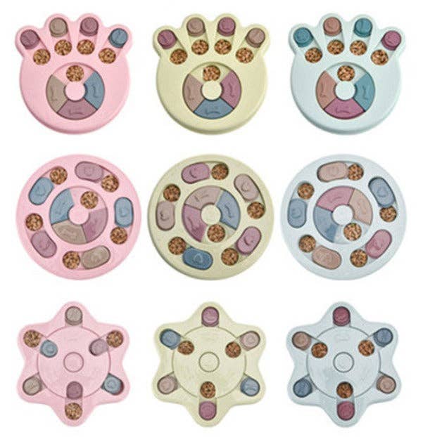 VIGOR - Vente Jouet – chien - Jouet puzzle interactif pour chien en forme de patte, plateau tournant anti-étouffement4