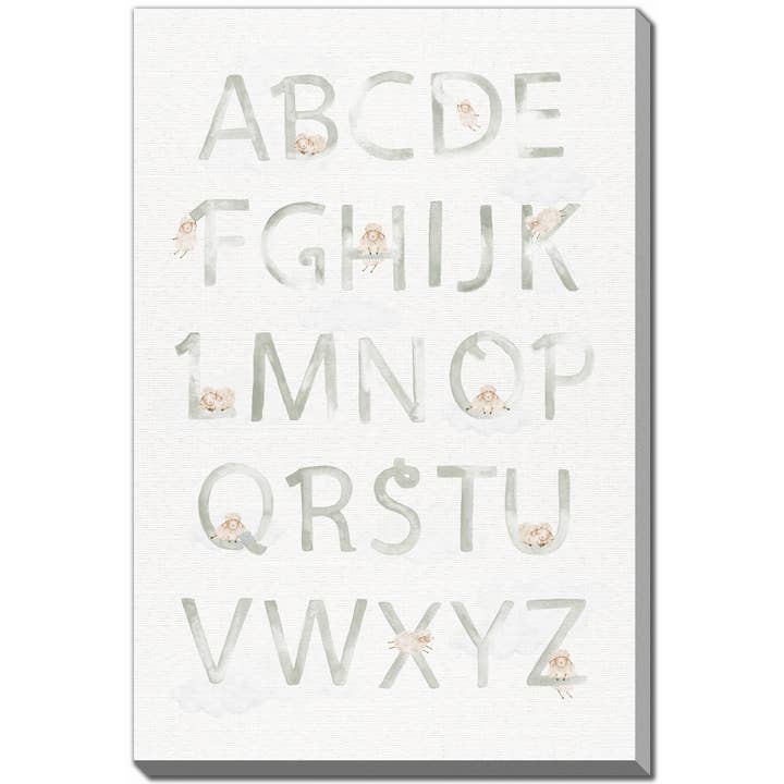 Sheep Alphabet Green 16x20 Canvas Wall Art for wholesale by Streamline Art